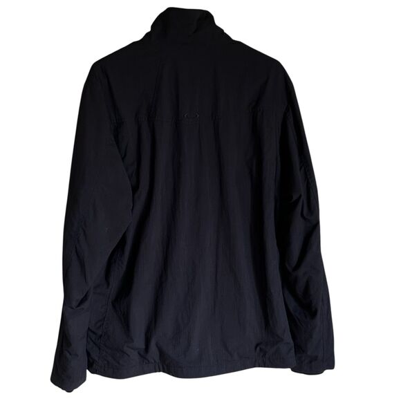 Oakley Black Full Zip Jacket Men’s Medium Nylon Shell Fleece Lined - Picture 2 of 9